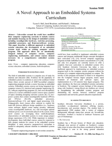 A Novel Approach to an Embedded Systems Curriculum