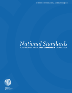 national standards for high school Psychology curricula