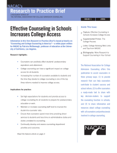 Effective Counseling in Schools Increases College Access