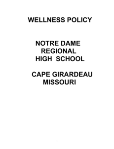 SCHOOL HEALTH COUNCILS - Notre Dame Regional High School