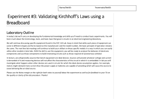 Experiment Experiment #3: Validating Kirchhoff`s Laws using a