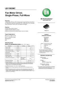 Fan Motor Driver, Single-Phase, Full-Wave