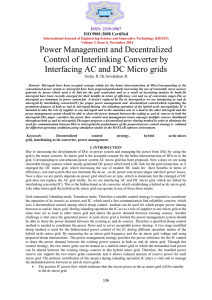 Power Management and Decentralized Control of