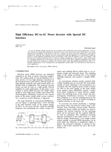 High Efficiency DC-to-AC Power Inverter with Special DC Interface