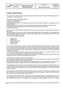 Rack control unit for AC/DC converter PRODUCT DESCRIPTION