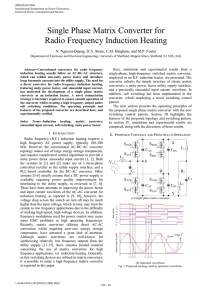 Single Phase Matrix Converter for Radio Frequency Induction Heating