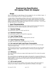 Laptop Adapter Specification