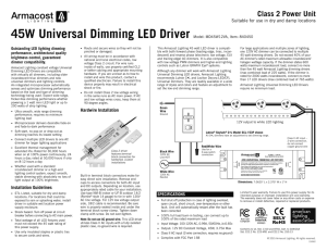 45W Universal Dimming LED Driver Model: MD45W12VA, Item