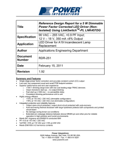 Title Reference Design Report for a 5 W Dimmable Power Factor