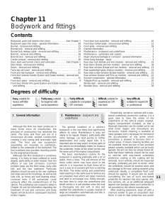 Chapter 11 Bodywork and fittings