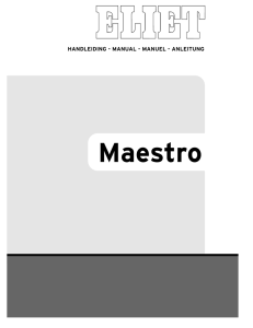 Operators Manual for Eliet Maestro (pdf - 1.1mb)
