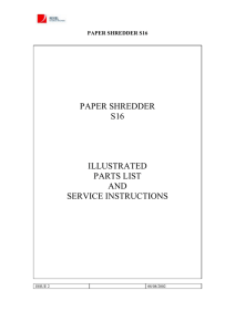 Rexel S16 Shredder Manual