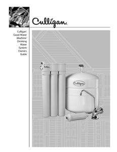 Culligan Good Water Machine Drinking Water System Owner`s Guide