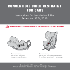 convertible child restraint for cars