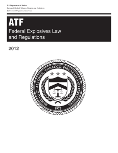 Federal Explosives Law and Regulations