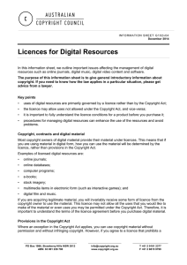 Licences for Digital Resources