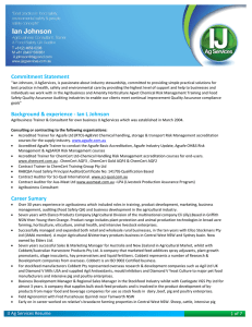 Full Resume - IJ Ag Services
