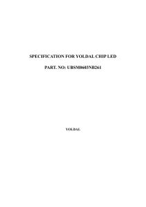 specification for yoldal chip led part. no: ubsm0603nb261