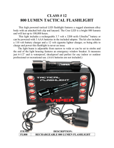 class # 12 800 lumen tactical flashlight