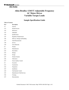 Allen-Bradley 1336VT Adjustable Frequency AC Motor Drives
