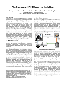 The Dashboard: HPC I/O Analysis Made Easy