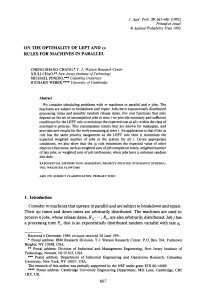 On the optimality of LEPT and cu rules for machines in parallel