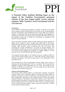 PPI Briefing Paper on the impact of the Coalition Government`s