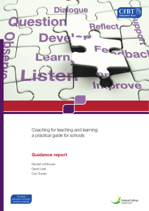 Coaching for teaching and learning