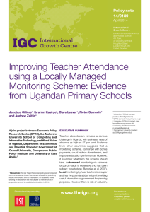 Improving Teacher Attendance using a Locally Managed Monitoring