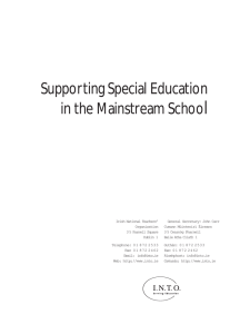 Supporting Special Education in the Mainstream School