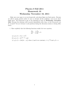 Physics 9 Fall 2011 Homework 10 Wednesday November 16, 2011
