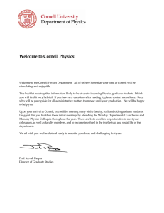 Welcome to Cornell Physics!