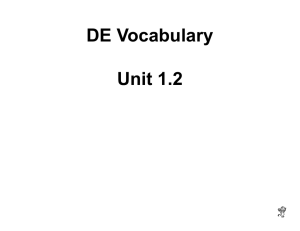 DE Unit 1-2 Vocabulary