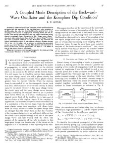 A Coupled Mode Description of the Backward