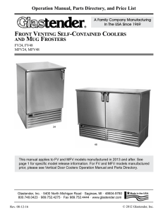 FRONT VENTING SELF-CONTAINED COOLERS AND