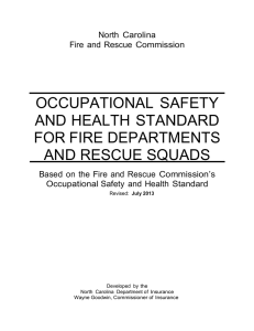 Occupational Safety and Health Standard for Fire Depts and Rescue