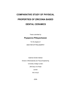 Comparative study of physical properties of zirconia based dental