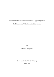 Fundamental Analysis of Electrochemical Copper Deposition for