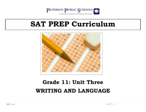 SAT PREP Curriculum - Paterson Public Schools