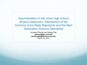 Argumentation in the urban high school physics classroom