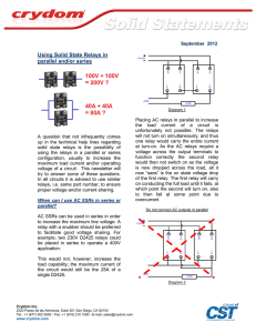 Using Solid State Relays in parallel and/or series