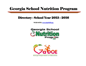 Georgia School Nutrition Program - Georgia Department of Education