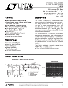 LT3439 Ultralow Noise 1A Isolated DC/DC Transformer Driver