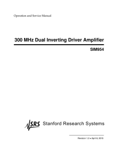 User`s Manual - Stanford Research Systems