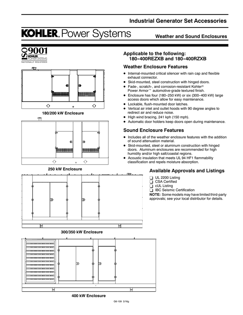 Enclosure Spec. Sheet g6109