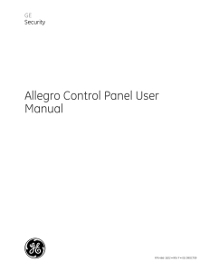 Allegro Control Panel User Manual