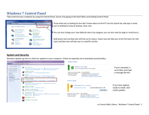 Windows 7 Control Panel - La Crosse Public Library