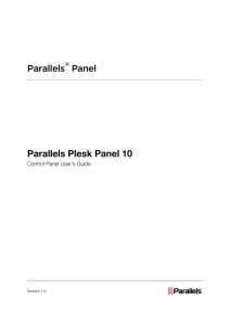 Parallels Plesk Panel 10: Control Panel User`s Guide