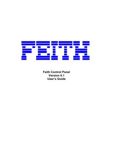 Feith Control Panel 8.1 User`s Guide