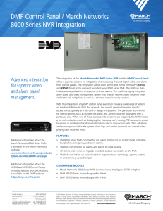 DMP Control Panel/March Networks 8000 Series NVR Integration